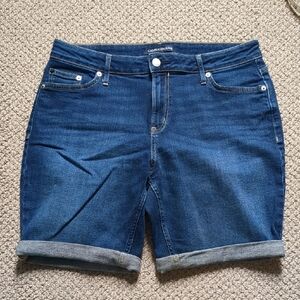 Calvin Klein Blue Jean Shorts with Rolled Hems